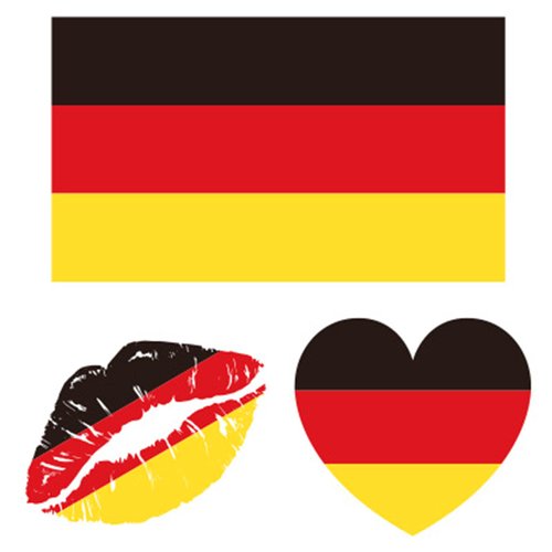 Germany Flag Tattoos, 30 Sheets Germany Flag Temporary Face Tattoos Stickers, 90 Pcs Waterproof Sweat National Flag Removable Fake Tattoos