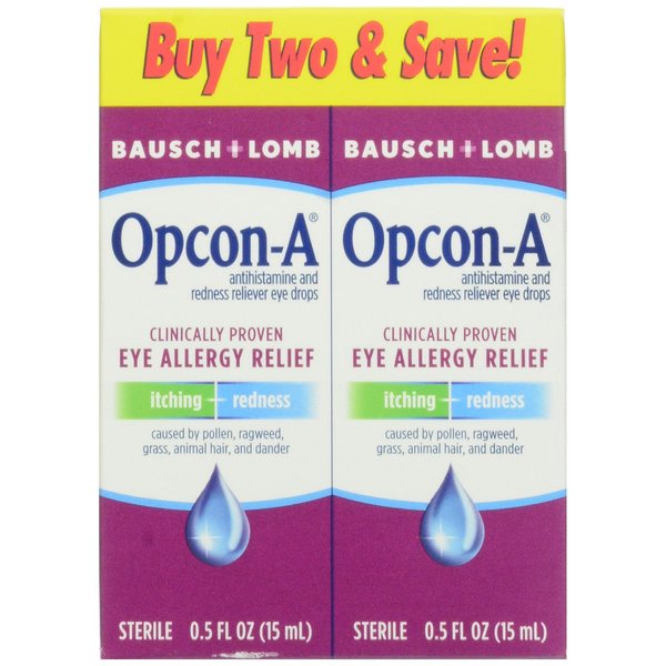 Opcon-A Antihistamine and Redness Reliever Eye Drops, 0.5 Ounce Bottle Twinpack