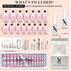 SXC Cosmetics French Tip Press On Nails Pink Series, Medium Square X-Pro Tips Starter Kit