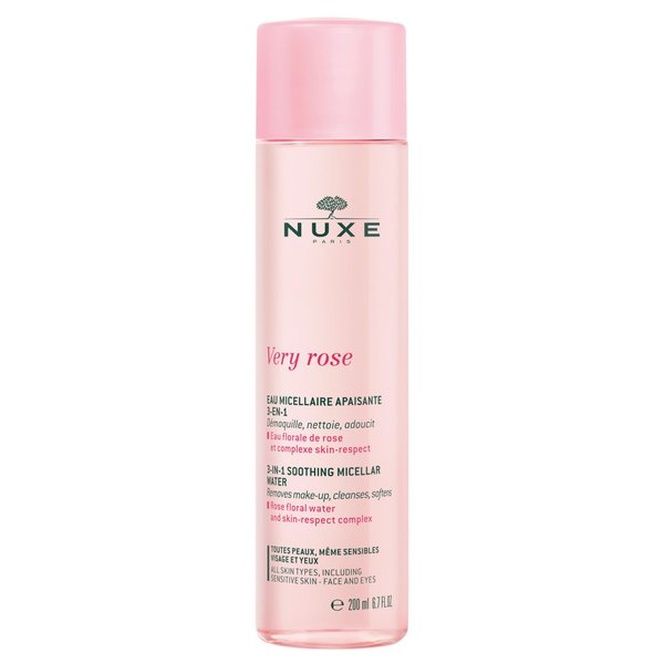 NUXE Very Rose Micellar Water For Sensitive Skin With Rose Water. Gentle Makeup Remover & Face Cleanser That Softens and Moisturizes The Skin, 6.7 fl.oz