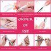 Gel Nail Polish Remover Tools Kit, with 10 Pcs Nail Clips, 400 Pcs Lint Free Nail Wipes, Nail Files 100/180, Buffer Block 400/4000, Nail Brush, Cuticle Pusher& Peeler (Clear)