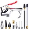 13 Pcs 2-Way Connection Air Nozzle Blow Gun Set, Air Nozzle Kit with 1/4 in Standard Quick Fitting and 8 Air Nozzles, Air Compressor Accessories for Air Inflation and Dedusting