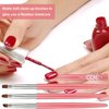 cobee Nail Clean Up Brush, 3PCS Nail Art Clean Up Brushes Nail Painting Brushes Nail Remover Brush Nail Pen Painting Tools for Nail Art Design Manicure Mistake Cleaning(Round, Angled, Flat, Rose Red)