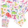 3 Pack Girl Dinosaur Birthday Party Tablecloth, Pink Dinosaur Table Cloth Rectangle, Dinosaur World Table Cover Plastic Disposable Party Decoration for Dinosaur Theme, Girls Birthday, 54x108 inch