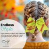 Infinity Collection Softball Hair Bow - 6.5" Cheer Bow Hair Accessory - Perfect Softball Player Gift - Red Stitch