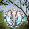 Jocidea Christmas Ornament, Elephant Christmas Decor, Elephant Ornaments for Christmas Tree, Stained Glass Ornament, Elephant Gifts, Holiday Decorations and Xmas Gifts Ideas