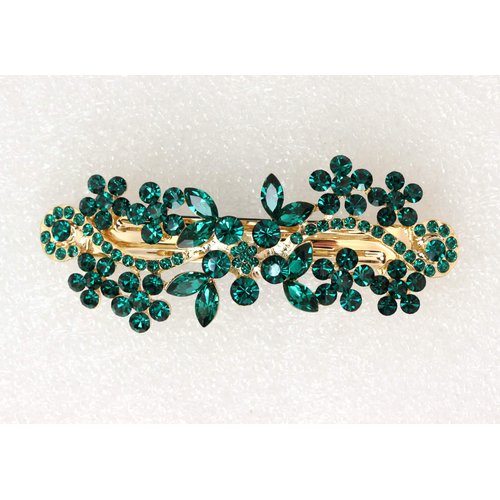 Faship Gorgeous Green Crystal Hair Barrette Clip
