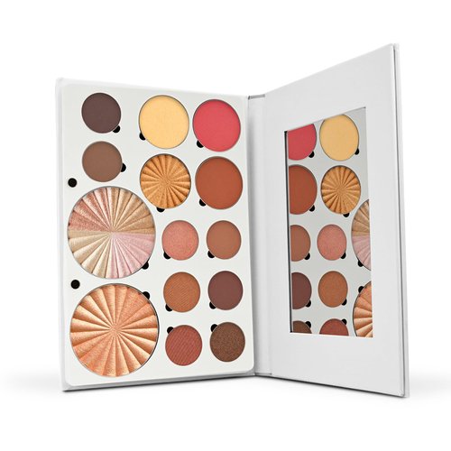 Pro Palette Soul - 4-in-1 Face Makeup Palette with Blush, Eyeshadows, Highlighter and Banana Powder - Powder Makeup with an Integrated Mirror - Travel-Friendly, Cruelty-Free, and Refillable Pans