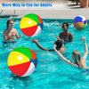 Pijaborg 24 inch Beach Balls Bulk, 3 Pack Beach Balls for Kids, Reusable Inflatable Beach Ball for Summer Beach Outdoor or Indoor
