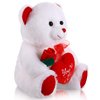 Sumind Valentine Bear Plush Stuffed Animals Gift 10 Inch Cute Plush Animals Heart Holding Soft Plush Toy for Valentine's Day, Mother's Day, Wedding, Anniversary, Birthday (White Bear)