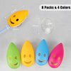 AUEAR, 8 Pack Happy Face Toothbrush Head Cover Cap with Suction Cup Cute Portable Toothbrush Protective Covers Case for Home Travel Outdoor Camping 4 Colors