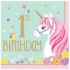 Amscan Luncheon Napkins | My First Unicorn Collection | 6.5" x 6.5" | 16 pcs | Birthday