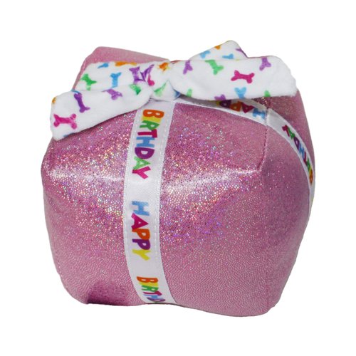 Multipet Birthday Present Dog Toy, Pink, 5.5"