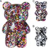 Sluswallow 1Pc Multicolor Mobile Phone Finger Holder, Mobile Phone Cartoon Foldable Epoxy Sequins 3D Cute Bear Shaped Phone Grip Tok Folding Bracket for Desktop Mobile Phone Cell Phones Accessories