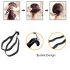 6Pcs Black Resin Double-end Hook Hair Bun Makers Foldable Anti-slip Hair Donut Shapers Hair Roll-up Updo Braiding Tools Insert Pads Holders for Women Girls Hair Styling