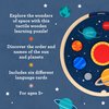 Petit Collage: Multi-Language Solar System Wooden Tray Puzzle | Teaches Kids Planet Names in 6 Different Languages | Includes Inter-Changeable Language Sheets| STEAM Activity | Great for Ages 3+