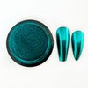 Vonrui Green Blue Chrome Nail Powder Set Metallic Mirror Effect Holographic Nail Powder,Nail Art Glitter Decoration Chrome Nail Powder 2 Jars