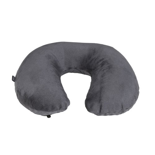 Lewis N. Clark Compact Portable Adjustable and Inflatable Cervical Neck Pillow for Travel, Gray, One Size