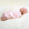Reborn Baby Dolls Clothes Outfit Accessories Pink Heart Swaddle Blanket & Hat 2 Pcs Set for 17-22 Inch Reborn Doll Newborn Girl&Boy