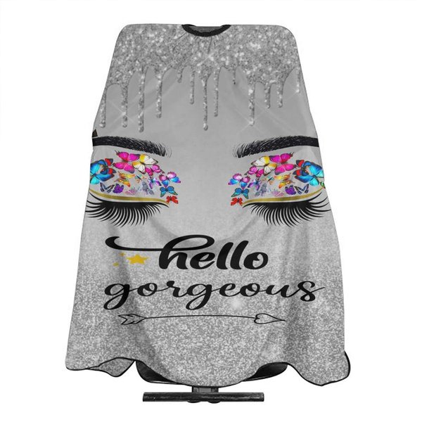 Carwayii Barber Cape Hello Butterflies Gorgeous Silvery Glitters Salon Hair Cut Apron Barbershop Kits For Women 55''X66''