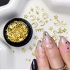 2 Box Gold Star Moon Nail Charms 3D Metallic Nail Art Studs Gold Charms for Nails Jewelry Decorations Luxury Star Nails Design Gold Nail Charms for Nail Art Supplies Accessories DIY Acrylic Nail Kit