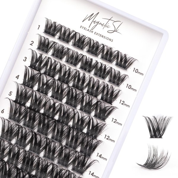 Cluster Lashes 72 Individual Lashes Clusters Eyelash Extensions False Eyelashes DIY Wispy Fluffy Lash Extension Reusable False Eyelashes Natural Look Mix 10-16mm C D Curl-DM27