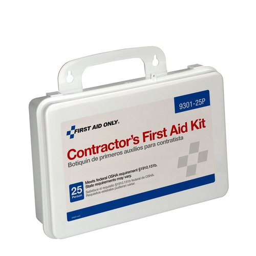 First Aid Only 9301-25P 25-Person Contractor's Emergency First Aid Kit for Home Renovation, Job Sites, and Construction Vehicles, 176 Pieces