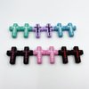 12Pcs Silicone Cross Beads Silicone Focal Beads Mix Color Cross Shaped Beads Focal Beads for Pens Flat Loose Spacer Beads for Keychain Making Bracelet Necklace DIY Pen Beads