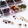 12 Grids 3D Heart Nail Art Stickers Holographic Laser Heart Nail Glitter Sequins Love Nail Decals Valentine's Day Nail Glitter Flakes Gold Red Black Silver Heart Glitter for Nail Art Decoration