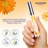 Blossom Lip Oil with Olive Oil + Grape Seed Oil, Moisturizing and Hydrating Shimmer Sparkle, Infused with Real Flowers, 3g, Mango