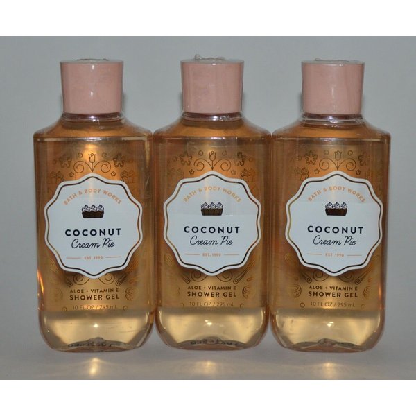 3 COCONUT CREAM PIE SHOWER GEL WASH ALOE VITAMIN E bath body 10OZ