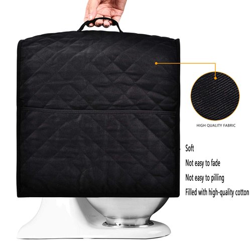 Stand Mixer Cover compatible with Kitchenaid Mixer, Fits All Tilt Head & Bowl Lift Models,The Fabric Is Pure Cottot,Soft, Not Easy to Fade, Not Easy To Pilling. (Fits for 6-8 Quart, Black)