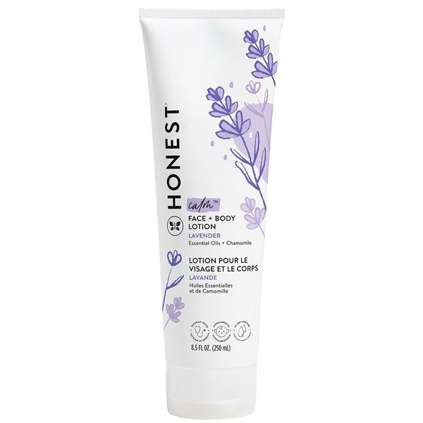 The Honest Company Hydrating Face + Body Lotion | Fast Absorbing, Naturally Derived, Hypoallergenic | Lavender Calm, 8.5 fl oz