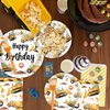 BQK 96 Pcs Construction Plates and Napkins Construction Party Decorations Construction Paper Plates Construction Birthday Party Supplies