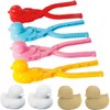 BravOne 4 Pcs/Set Snowball Maker Clips, Duck Shaped Snow Ball Maker Clips Clamps Outdoor Winter Play Snow Toys Plastic Sand Molds Clay Tools for Kids Adults Snowball Fight Beach Player (Duck)