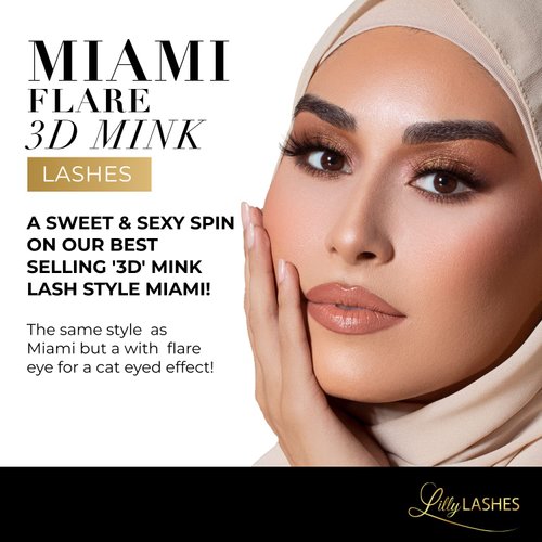 Lilly Lashes Miami Flare 3D Mink Lashes - Mink Eyelashes, The Original Lilly Lash, Wispy Lashes Natural Look, Reusable Eyelashes up to 25x, Fluffy Eyelashes, Strip Lashes - Lash Glue not Included
