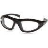 Crossfire 2724AF Diamondback Safety Glass Clear Anit-Fog Lens - Foam Lined Matte Black Frame