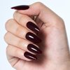 GLAMERMAID Press on Nail Medium Almond, Christmas Handmade Gothic Burgundy Jelly Gel Glue on Nail, 24Pcs Glossy Short Stiletto Reusable UV Finish Fake Nail Acrylic False Nails Manicure Kits for Women