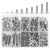 HELIFOUNER 350 Pieces M4 x 6mm /8mm /12mm /16mm /20mm /25mm /30mm, Hex Socket Head Cap Screws Bolts Washers Nuts Kit, 304 Stainless Steel