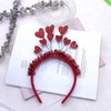 DONCIDAY Red Heart Shape Headband Glitter Sunglasses Sequin Earrings Valentines Day Halloween Cosplay Costume Accessories Set