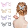 12 Pcs Colorful Clear Butterfly Hair Clips RENUIS Acrylic Hair Claw Clips for Thick,Thin and Medium Hair Stylish and Non-Slip Big Butterfly Jaw Clips Purple Hair Accessories for Girls and Women