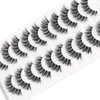 KSYOO 10 Pairs D Curl 8-15mm Cat Eye Lashes, Clear Band 3D Fluffy Wispy Faux Mink Lashes That Look Like Extensions,Semi-dramatic Russian Strip Eyelashes Pack-10 Pairs (Clear Band V1-10 Pair)