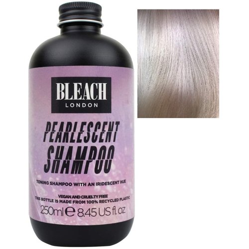 Bleach London Pearlescent Shampoo - Vegan & PETA-Approved, Iridescent Purple Toning Shampoo, for Blonde Hair, color Depositing, Fights Brassiness, achieve a bright Blonde - Paraben Free - (250 ml)