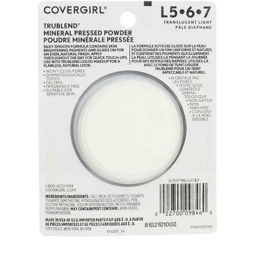 CoverGirl TruBlend Pressed Powder, Translucent Light (L 5-7), 0.39 oz (Pack of 3)