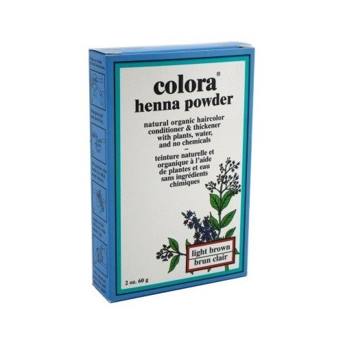 Colora Henna Powder Hair Color Light Brown 2 Ounce (59ml) (6 Pack)