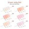 Beetles Jelly Gel Nail Polish Set, 6 Colors Ballet Dress Milky White Sheer Pink Nude Transparent Soak Off Uv Diy Manicure Kit for Women