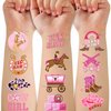 Cowgirl Temporary Tattoos for Kids Party Supplies - 50PCS Western Cowgirl Temporary Tattoos for Girls Birthday Party Favors Goodie Bag Fillers