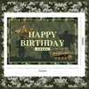 Camo Happy Birthday Backdrop Banner Army Military Camouflage Theme Background Decor for Veterans Soliders Men Boys Birthday Party Favors Decorations Supplies 72x43in-BECKTEN