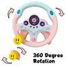 YIYZAOF Kids Steering Wheel for Car, Driving Simulated Toy Steering Wheel for Kids with Light and Music, Electric Early Learning Educational Baby Steering Wheel Toy for Kids （Pink）
