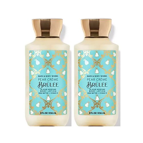 Bath & Body Works Bath and Body Works Pear Creme Brule Super Smooth Body Lotion Sets Gift For Women 8 Oz -2 Pack (Pear Creme Brulee), 4 Fl Oz (Pack of 2)